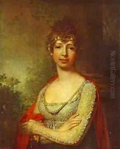 Portrait Of Grand Duchess Maria Pavlovna 1800s by Vladimir Lukich Borovikovsky
