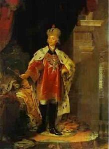 Portrait Of Paul I Emperor Of Russia 1800 by Vladimir Lukich Borovikovsky