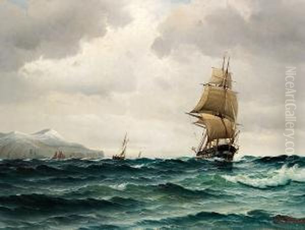Ships Off The Coast, Presumably Helgoland - view 1