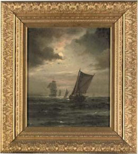 A Sailing Boat In A Gathering Storm - view 1