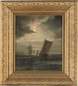 A Sailing Boat In A Gathering Storm by Vilhelm Bille