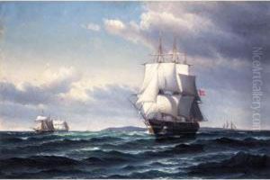 A Danish Frigate Off The Coast