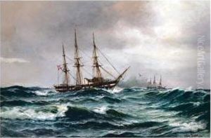 Steam Yacht In Heavy Seas