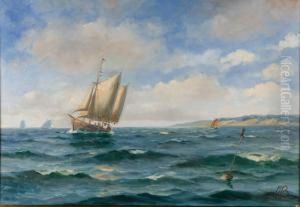 Seascape With Ships by Willy Bille