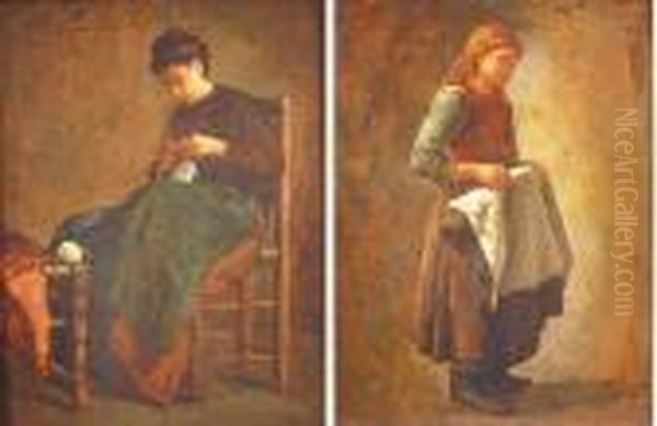 Contadinella E Donna Che Cuce - view 1