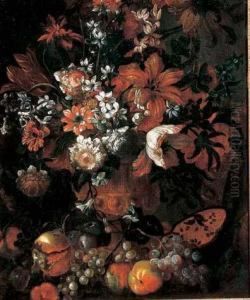 Composizione Di Fiori E Frutta