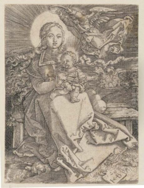 The Virgin Crowned By An Angel (b. 37; Holl. 54) - view 1