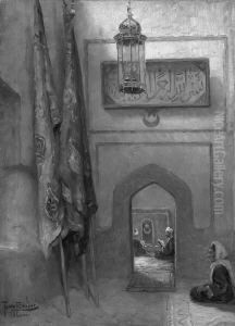 "vorhalle Der Moschee In Luxor".
Sign. Und Bez. Luxor, Rucks. Betitelt. Ol Auf Lwd. 60,5 X 45 Cm. Rahmen by Tony Binder