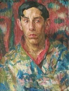Portrait Eines Jungen Mannes Mit Dem Blick Nach Links. Wahrscheinlich Ein Selbstportrait by Jekabs Bine