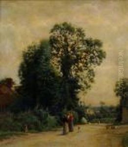 Landscape by Victor-Jean-Baptiste-Barthelemy Binet