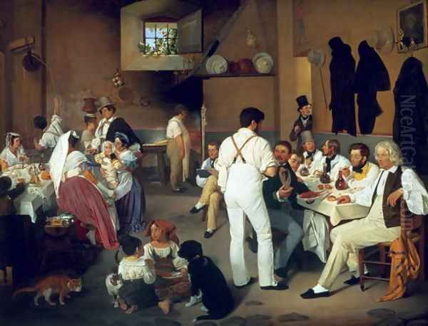 Danish artists at the Osteria la Gonsola, Rome 1837 - view 1