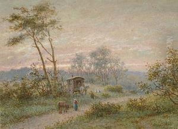 Figures On A Rural Lane - view 1