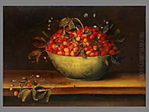 Stilleben Mit Schale Und Erdbeeren by Peter Paul Binoit
