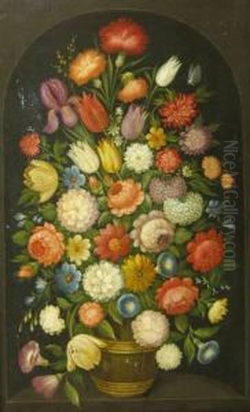 Mixed Bouquet In A Vase In A Niche - view 1
