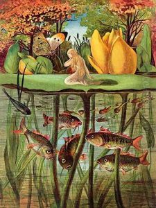 Tommelise very desolate on the water lily leaf, in 'Thumbkinetta' 1872 by Eleanor Vere Boyle