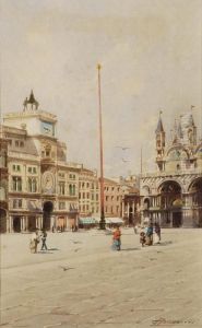 Piazza Con Figure by H. Biondetti