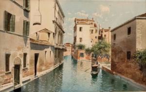 Kanal In Venedig by H. Biondetti