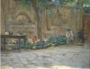 Venditore Di Angurie In Un Cortile