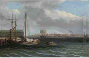 View Of Boston From The Ship House, West End Of The Navy Yard by Thomas Birch