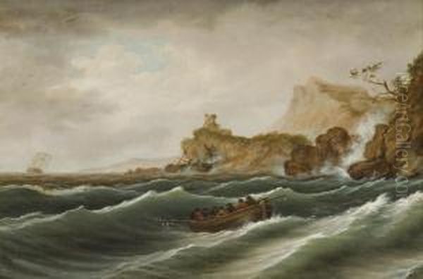 The Rescue Off A Rocky Coast In Turbulent Waters - view 1