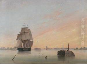 View On The Delaware by Thomas Birch
