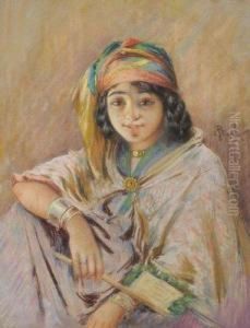Jeune Berbere Aux Nattes by Alphonse Birck