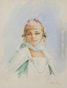 Portrait De Jeune Fille by Alphonse Birck