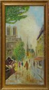 Birck, Alphonse. Stra?enszene In Paris by Alphonse Birck