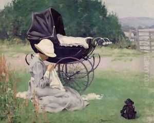 Sewing in the Sun 1913 by Brake Baldwin