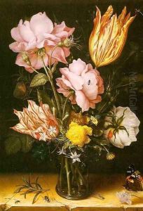 Bouquet of Flowers on a Stone Ledge 1620