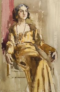 Portrait Of A Seated Lady by Geoffrey Birkbeck