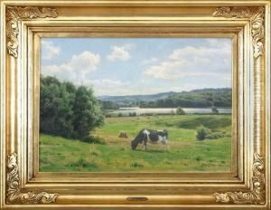 Landscape With Cow And Landscape With Haystacks by Axel Birkhammer