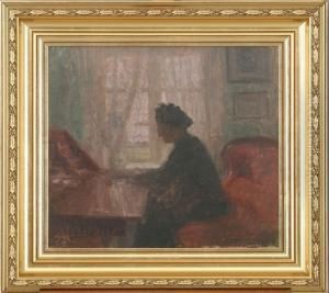 A Reading Woman By The Secretaire by Jens Birkholm
