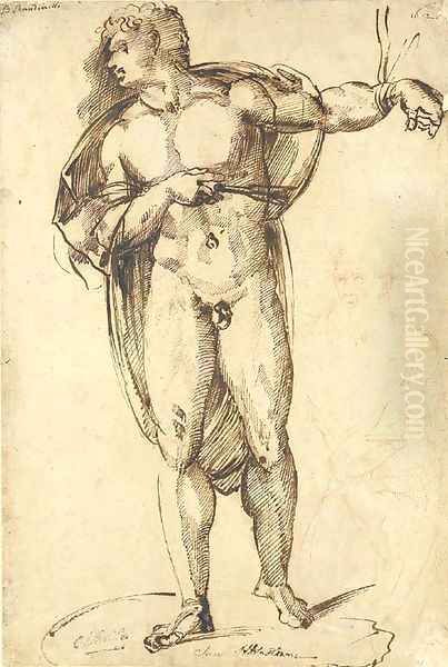 Saint Sebastian, with a study of a bearded figure, three-quarter-length - view 1