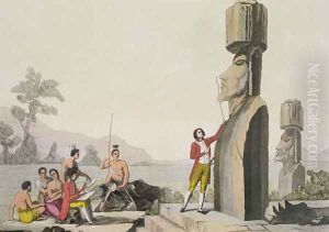 Island Monument, from Captain Cook's visit to Easter Island by C. Bottigella