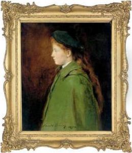 Portrait Of Kitten Dudgeon by Oswald Hornby J. Birley