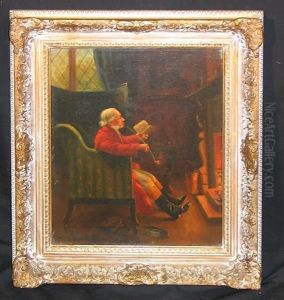 A Gentleman Relaxing By The Hearth by William Verplanck Birney