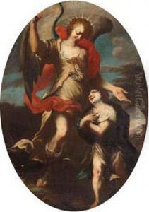 Tobiolo E Langelo by Bartolomeo Biscaino