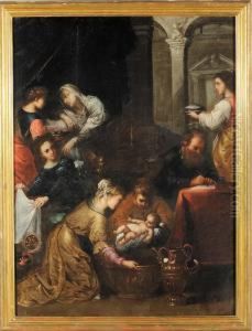 Imposizione Del Nome Al Battista by Bartolomeo Biscaino