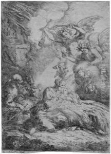 Die Geburt Christi Mit Engeln by Bartolomeo Biscaino