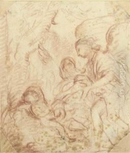 An Angel Appearing To The Madonna And Child An Angel Appearing To The Madonna And Child