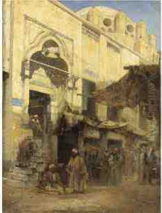 L'ingresso Alla Moschea by Cesare Biseo