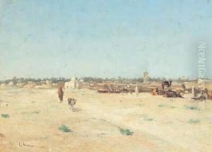 Carovana Di Cammellieri A Riposo by Cesare Biseo