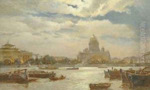View of Saint Petersburg in twilight 1911 by Aleksandr Karlovich Beggrov