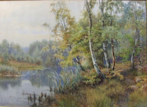 River Landscape With Birch Trees To Foreground - view 1