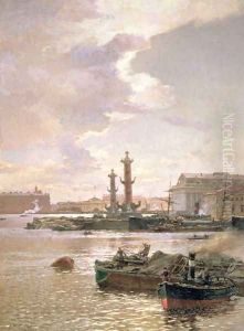 Stock Exchange in St. Petersburg 1891 by Aleksandr Karlovich Beggrov