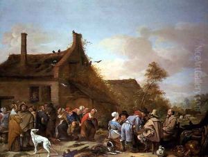 Peasants Merrymaking outside an Inn by Erasmus de Bie