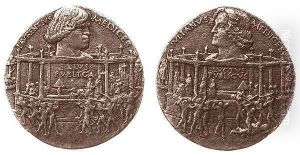 Medal of the Pazzi cospiracy, obverse: Lorenzo, reverse: Giuliano by Bertoldo Di Giovanni