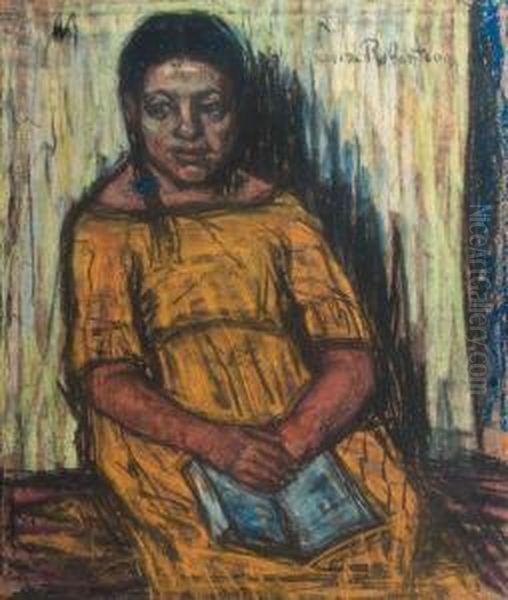 Rachel - A Seated Girl In A Yellow Dress - view 1