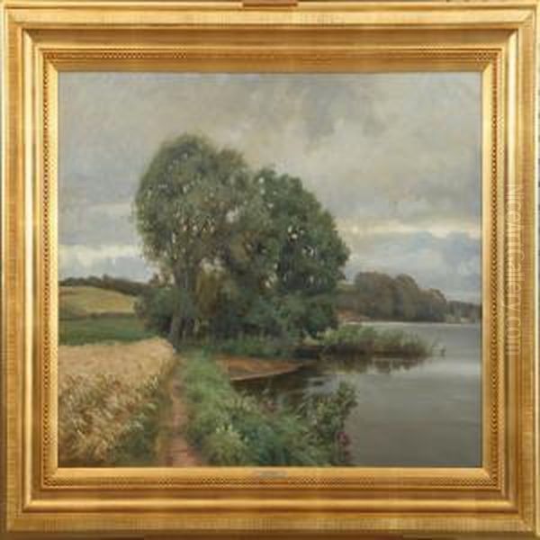 Rudolf Bissen: Scene From Esrum So. Signed R. Bissen 1901 - view 1